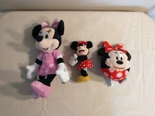 Disney Minnie Mouse Lot of 3 Plush Stuffed Animal Dolls 10" and 6"