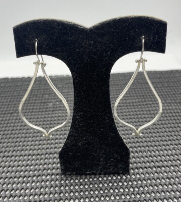 Jill Platner Sterling Silver Hand Made Open Loop Large Dangle Earrings