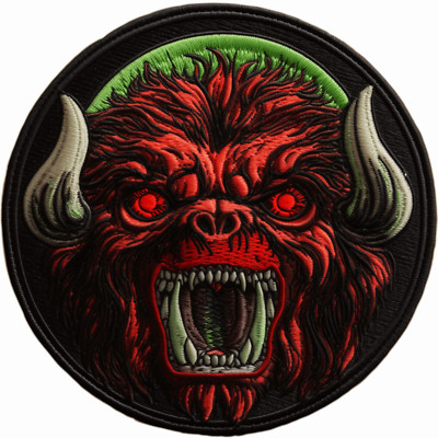 Bison Patch Iron-on Applique Halloween Zombie Mutated Animal Bull Animal Badge