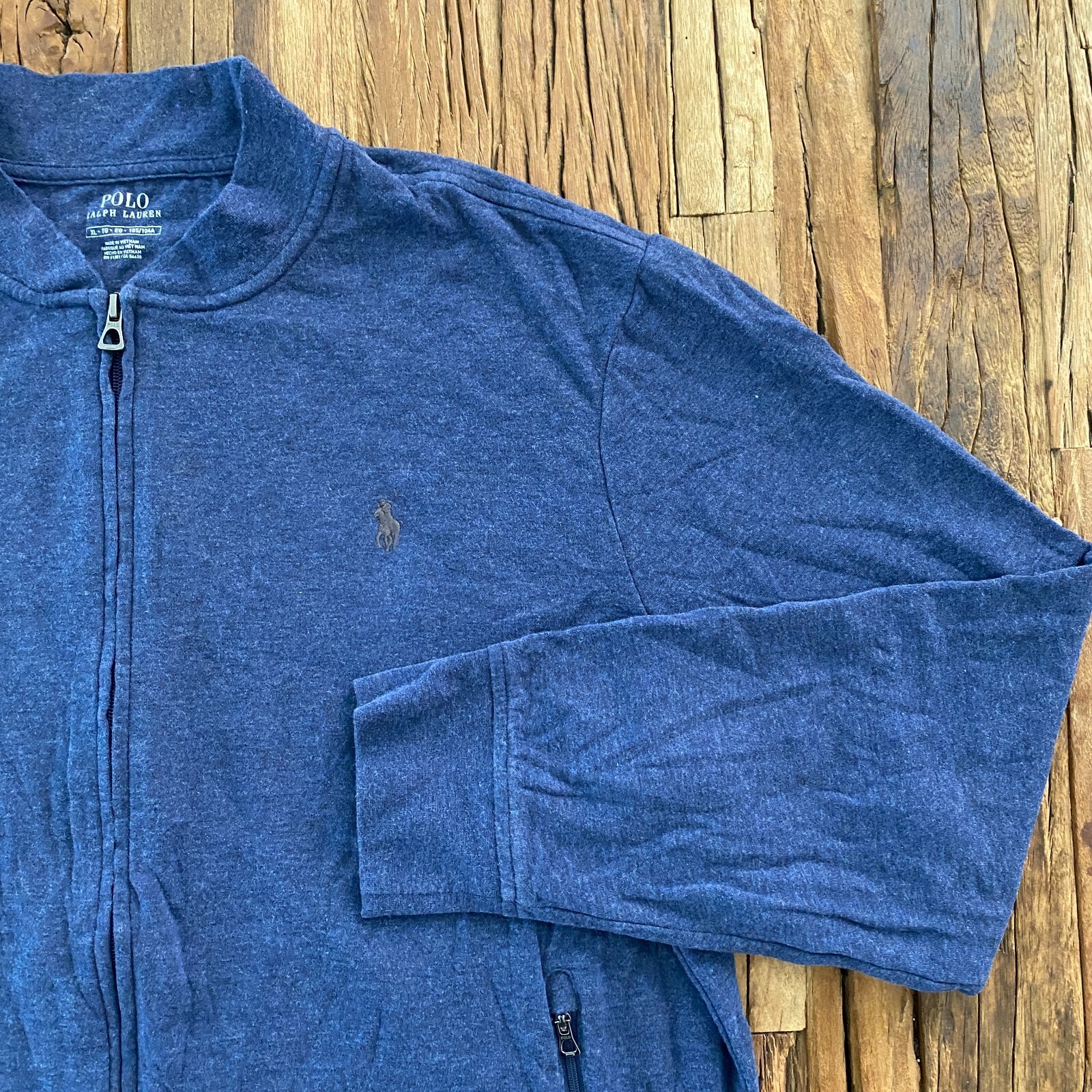 Polo Ralph Lauren Felpa Uomo XL Blu Manica Lunga Nero Pony