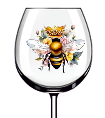 12x Bienenkönigin mit Blume Becher Weinglas Flasche Vinyl Aufkleber Abziehbilder s755