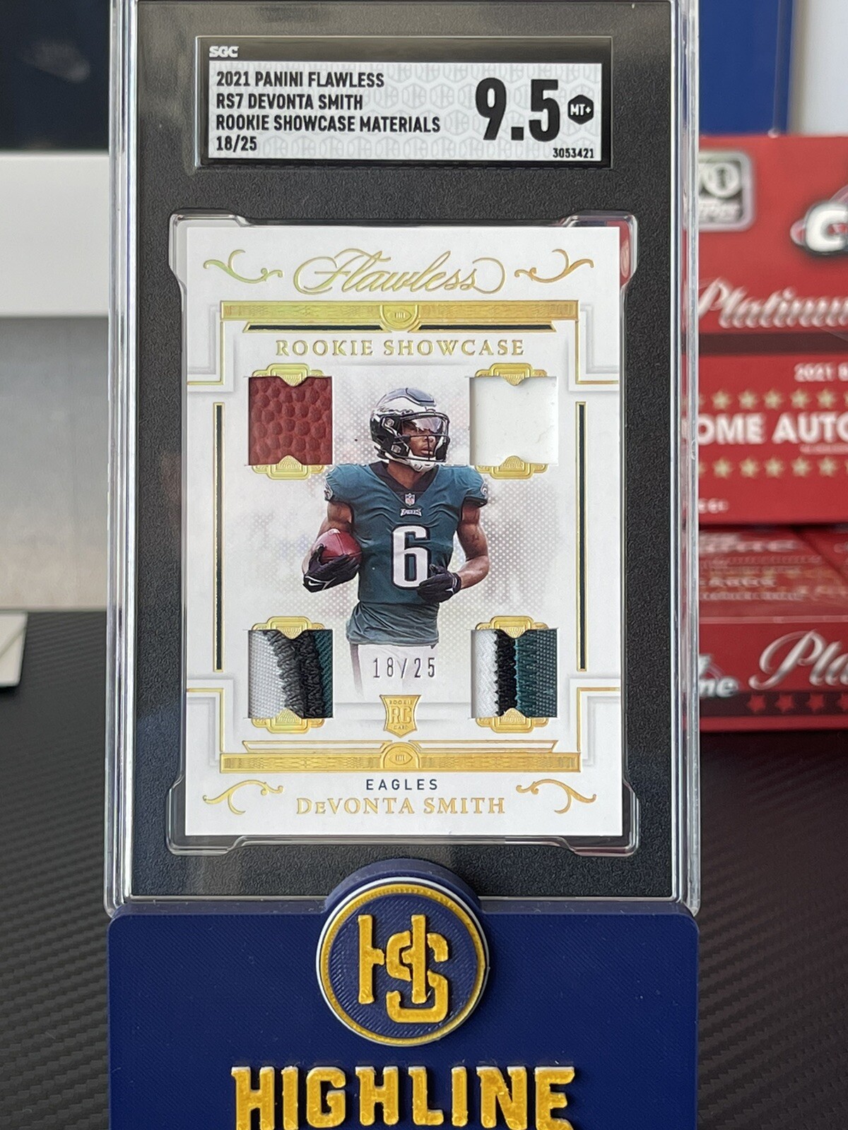 DeVonta Smith Panini Flawless Rookie Showcase Relics #RS7 Ruby