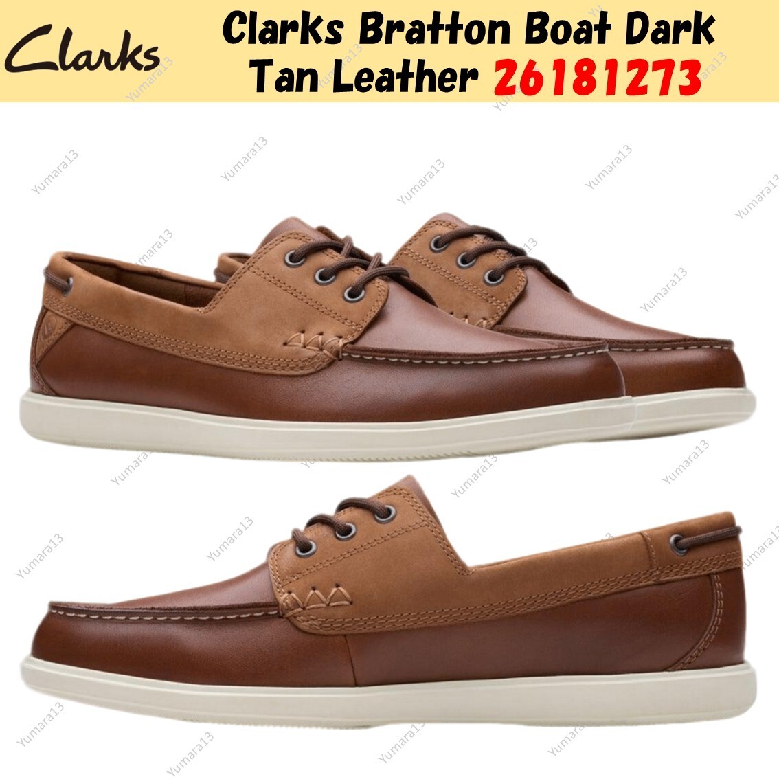 【値段交渉可】　Clarks Bratton Boat ブラウン Bratton Boat / ブラットンボート （ダークブラウンレザー