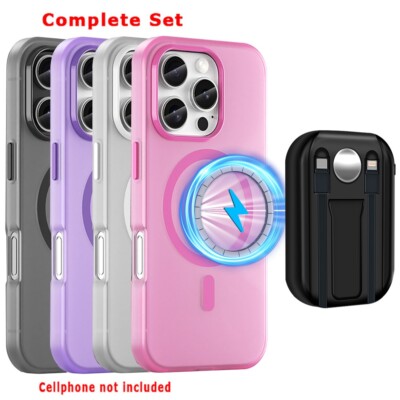 Option of magnetic Translucent Matte case power bank for Apple IPhone 16 Pro Max