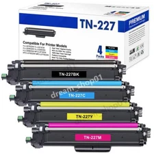 4x TN227 BCMY Color Toner Compatible With Brother HL-L3210CW MFC-L3730CDN W/Chip