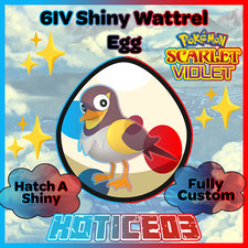 Wattrel ✨ SHINY 6IV EGG ✨ Pokemon Scarlet & Violet ✨ TEAL MASK DLC ✨