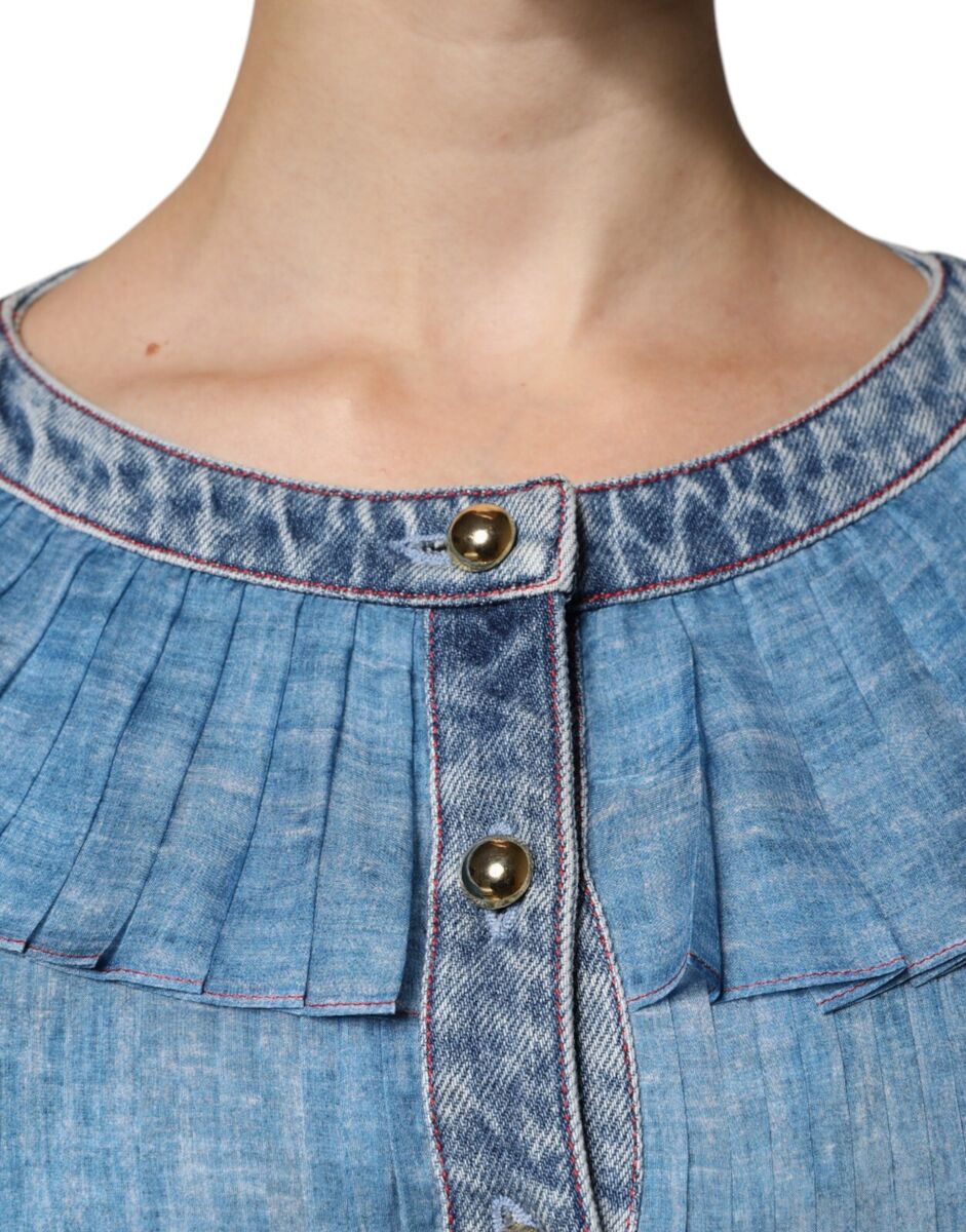 PHILOSOPHY DI LORENZO SERAFINI Dress Blue Layered Long PHILOSOPHY DI LORENZO SERAFINI Dress Blue Layered Long