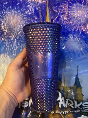 New Walt Disney World 50th Anniversary Starbucks Blue Purple Studded  Tumbler Cup | eBay