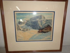  Hans Figura Color Aquatint Etching Signed Framed 