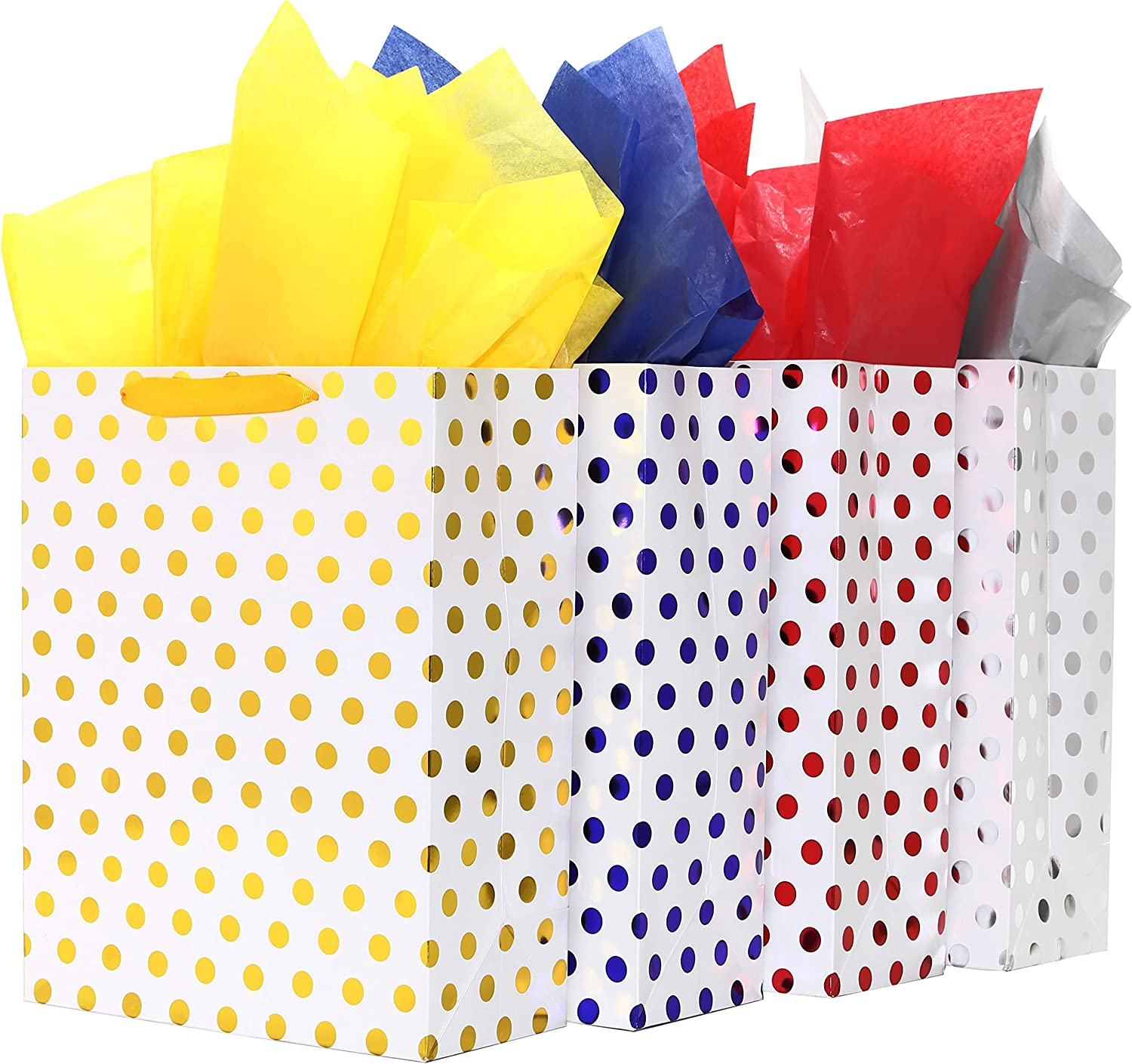 4 Pack Large Gift Bags With Tissue Paper For Valentines's Day, Birthday,  Father' 7445026928946 | Ebay