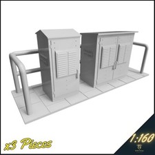 Model railway scenery layout N gauge lineside electrical cabinets x3