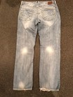 Bke Mens Jeans Tyler Straight Size 34L Light Wash Distressed Thick Stitch — photo 4