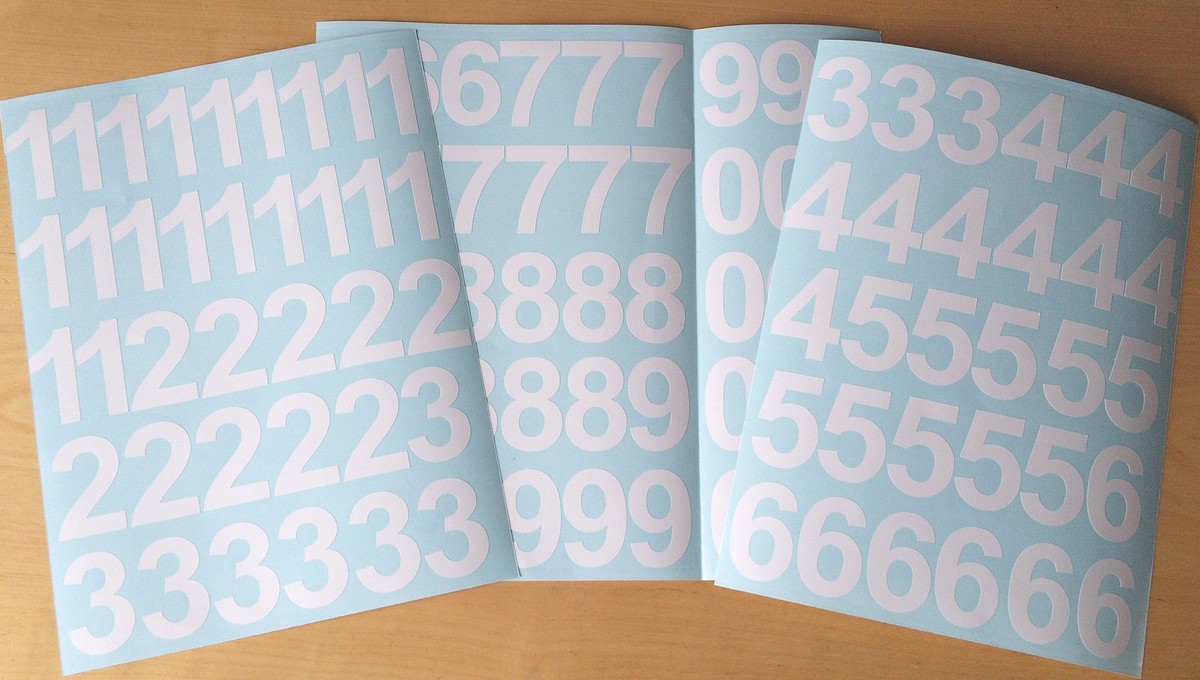 Numbering Sticker Set Of Self-Adhesive Vinyl Number Decals 0-9 - High ...