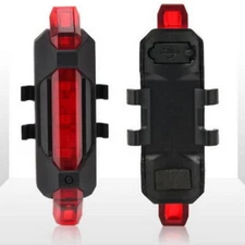 5 LED USB Rechargeable Bike Tail Light Bicycle Safety Cycling Warning Rear Lamp