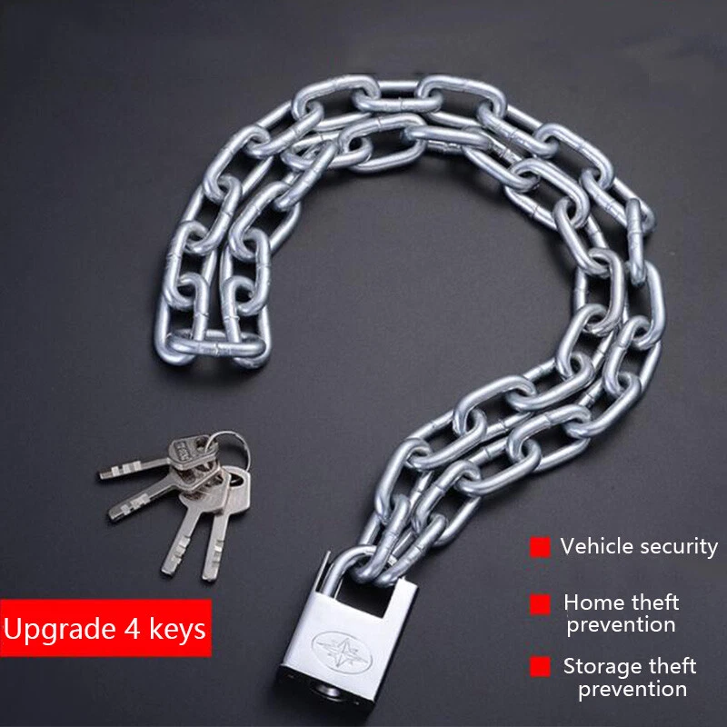 Bicycle Bike Lock Anti-theft Mtb Road Bike Chain Lock Motorcycle Safety  Padlock