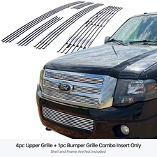Fits 2007-2014 Ford Expedition Stainless Chrome Billet Grille Insert Combo