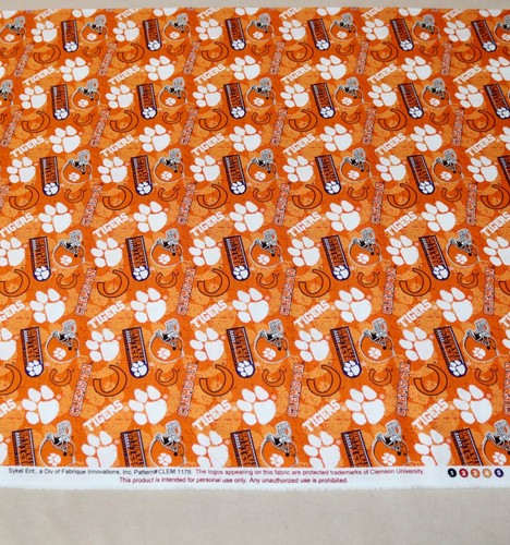 Clemson Tigers ~ Paw Print Pattern College Cotton Fabric 1/4 Yard 9” X 44” - Picture 16 of 24