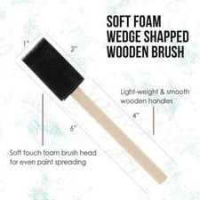 Foam Sponge Art Paint Brush Handle Artist Large Painting Brushes Craft DIY 1" 2"