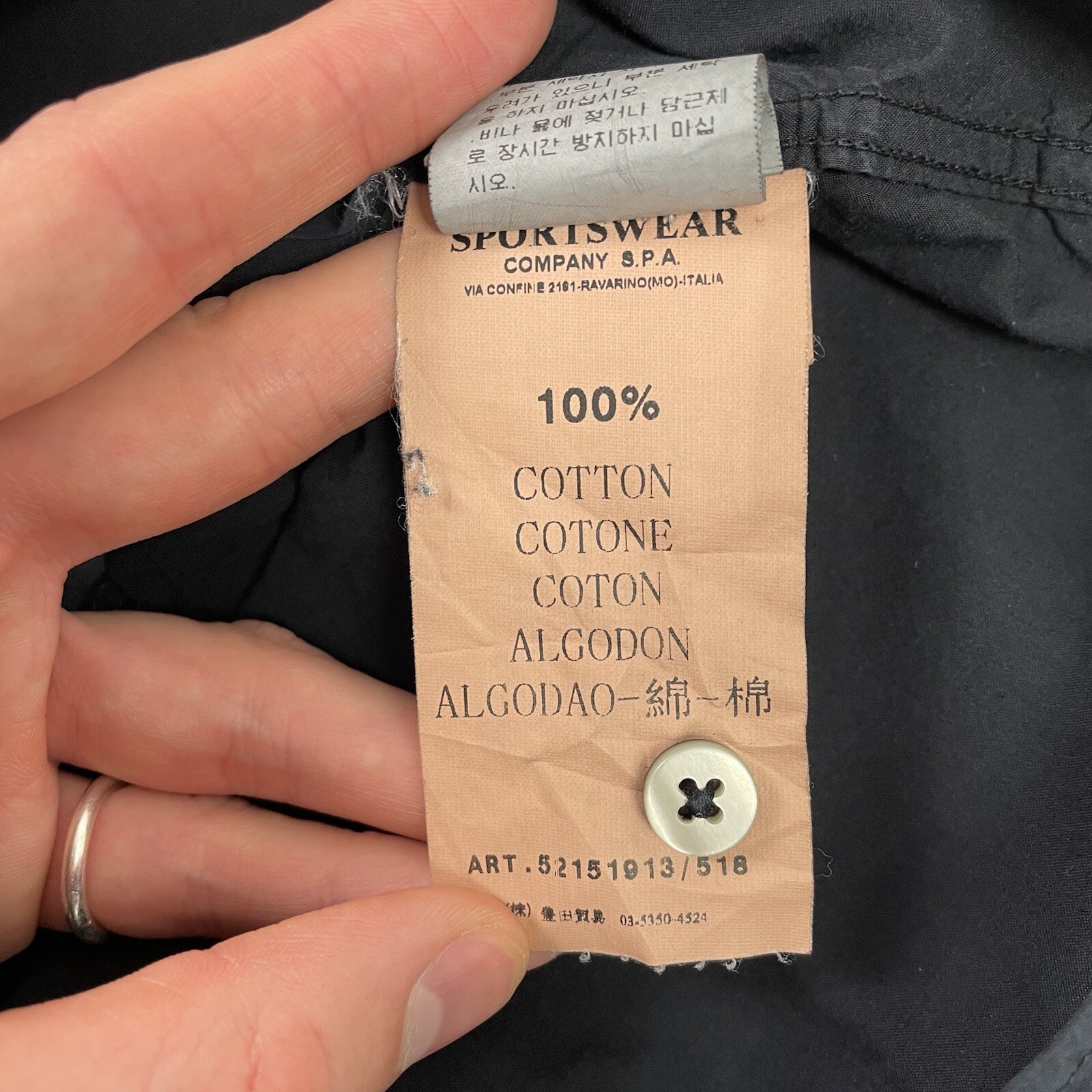 Vintage Stone Island Shirt Black Short Sleeve Button Down Spell Out Logo Medium thumbnail 5