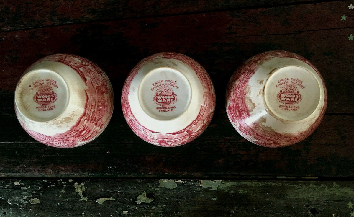 アンティーク wood&sons 英国 enoch wood's 赤絵 2枚 皿 Enoch Wood and Son - Etsy