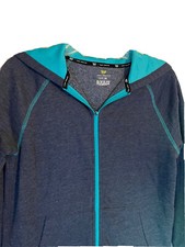 Tek Gear Full Zip Hoodie Fleece Lined Dark Blue/Teal Youth L