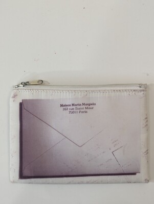 Maison Martin Megrelia pouch card coin case white trompe l'oeil