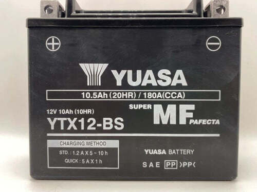 Batteria moto Yuasa YTX12-BS per Kawasaki ZZ-R400 (ZX400N) 400 1993 - Foto 1 di 1