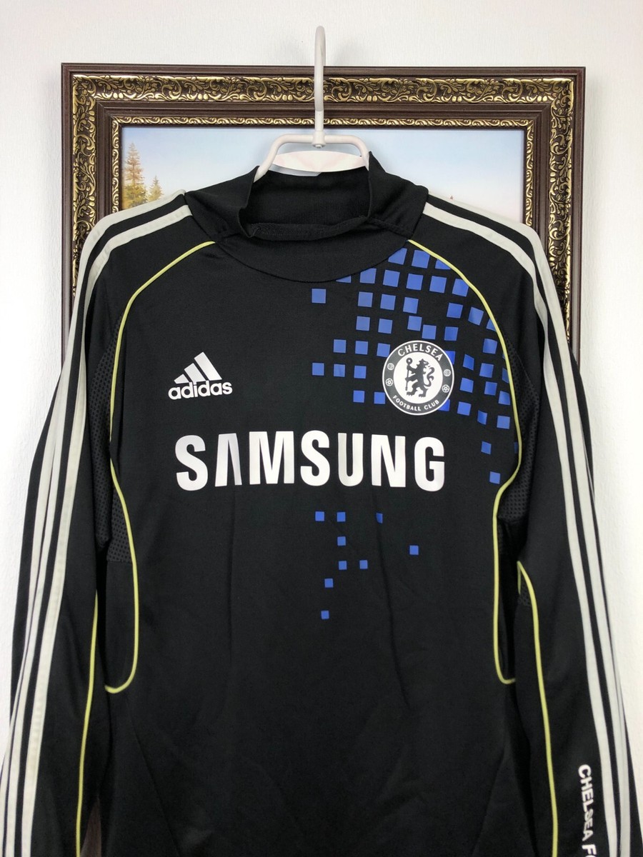 Vintage Adidas Chelsea Football Sweatshirt Train Track Top Black