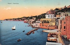 Napoli Italy Mount Vesuvius Volcano Beach Panorama Early 1900s Postcard D22