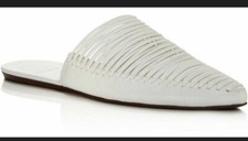 Tory Burch Sienna Pointy Toe Leather Mule in White Size 7.5M NIB BRAND NEW
