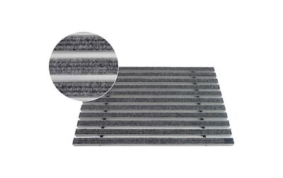 ACO 100x50x2cm Eingangsmatte Rips hellgrau ALU Fußmatte Türmatte Sauberlaufmatte
