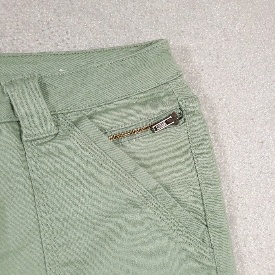 Isaac Mizrahi Live! Denim Pull On Ankle Pants Women's 4P Petite Green Mid-Rise - Image 4 of 4