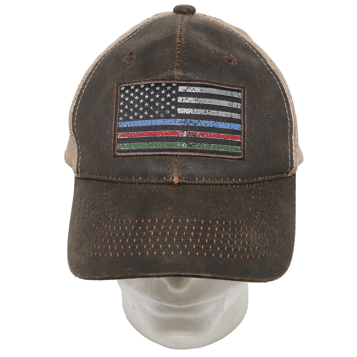 Justin Boots Men's First Responders Flag Brown Snapback Hat
