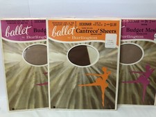 Vintage 4 Pair Ballet by Burlington Debonair Seamless Nylon Pantyhose 9-9.5 B M