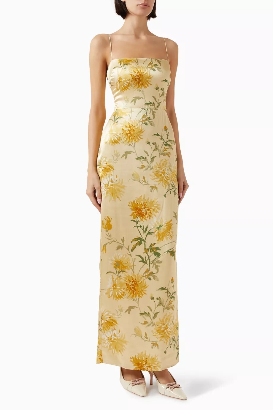 NUEVO CON ETIQUETAS REFORMATION Frankie Vestido Sin Mangas Amarillo Floral Talla 6 $278