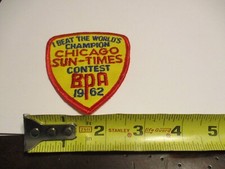 I BEAT THE WORLD'S CHAMPION CHICAGO SUN-TIMES CONTEST PBA 1962 BOWLING PATCH