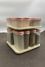 Vtg Tupperware Modular Mates Spice Carousel and 16 Shaker Containers Set