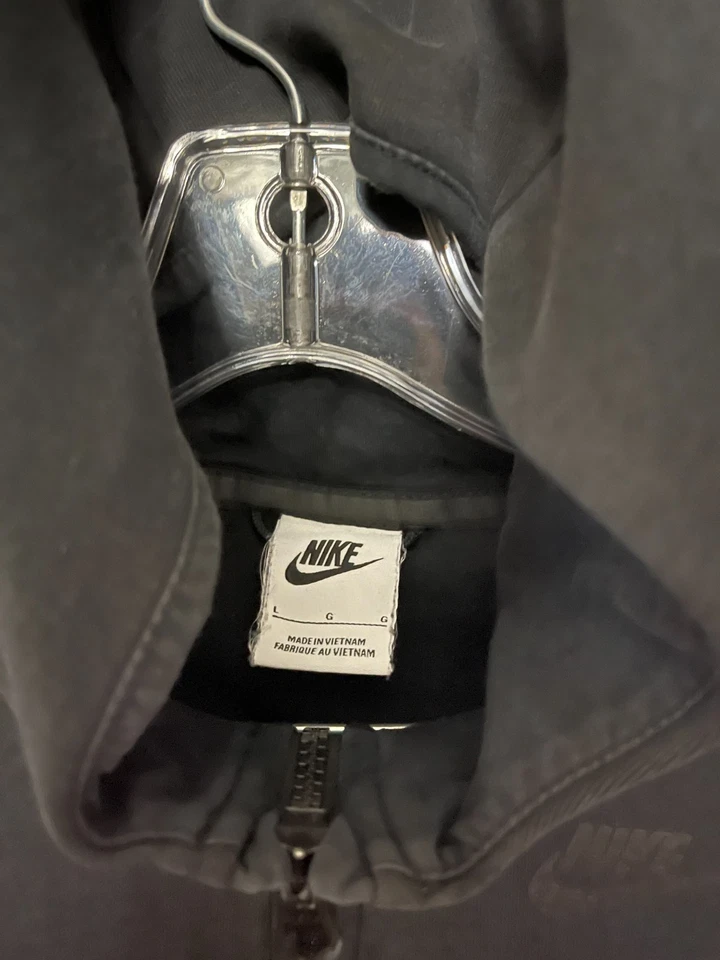 Nike Hoodie Boys Size Large Black Logo Tech Fleece Sweatshirt Kids - Image 2 of 4