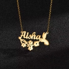 Custom Necklace Pendant Jewelry Name Chain Personalized Letters Gold Silver