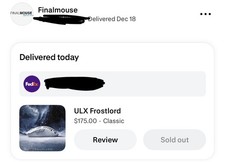 FinalMouse ULX Frostlord Size Classic Large IN HAND, SHIPS TODAY 