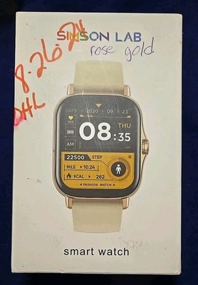 SMART WATCH  FITNESS TRACKER  WOMEN ANDROID IOS BLUETOOTH Rose Gold