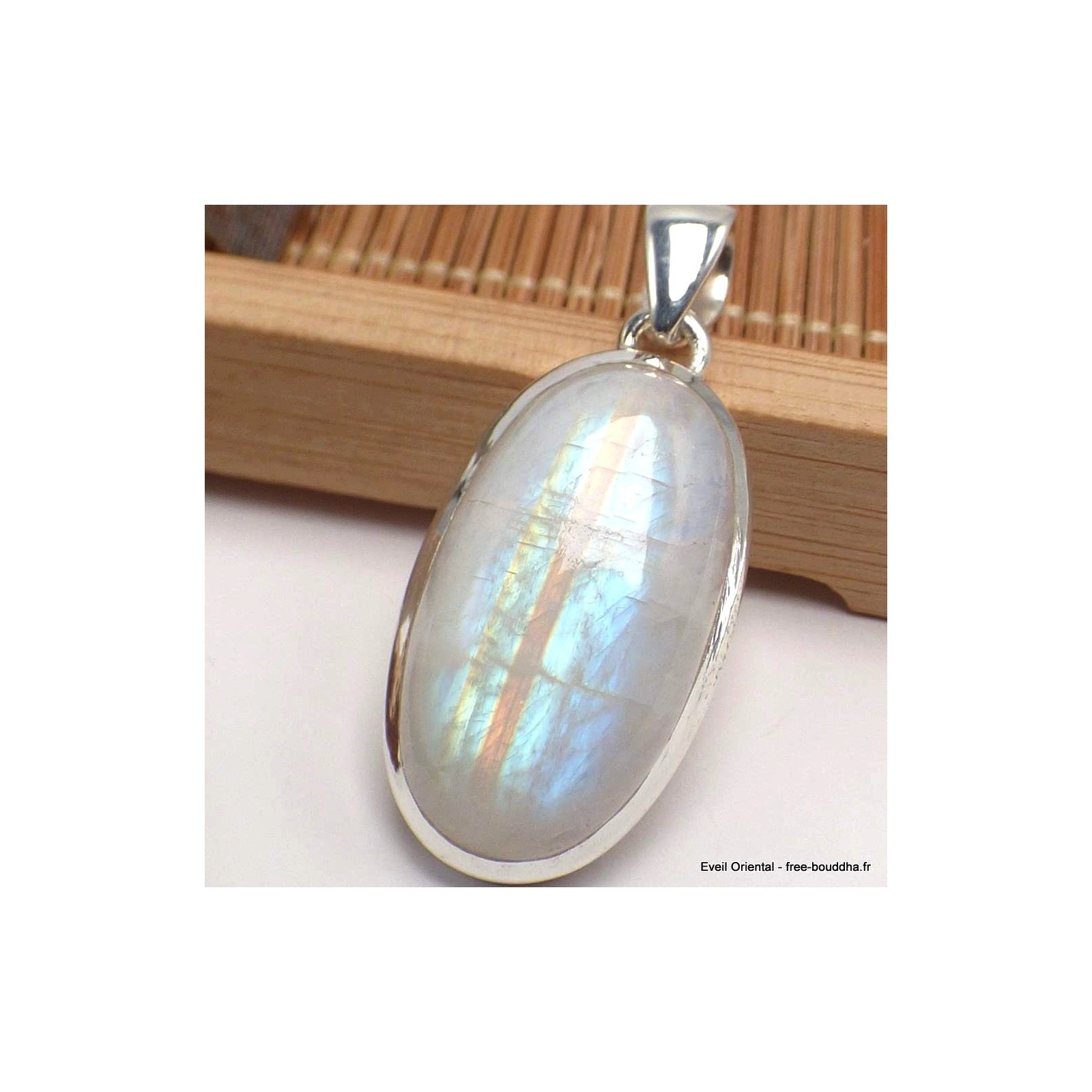 Pendentif pierre de lune naturelle orange CWA12.28 pour sublimer un collier