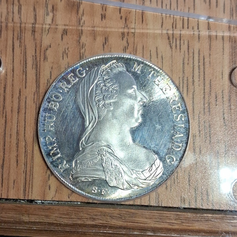1780X Austrian Theressa Thaler Silver Coin- 83.3% Silver- Toner!! BU+
