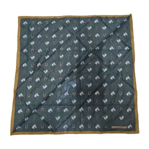 PG by Paolo Gucci foulard mouchoir vert fers à cheval ancres luxe vintage