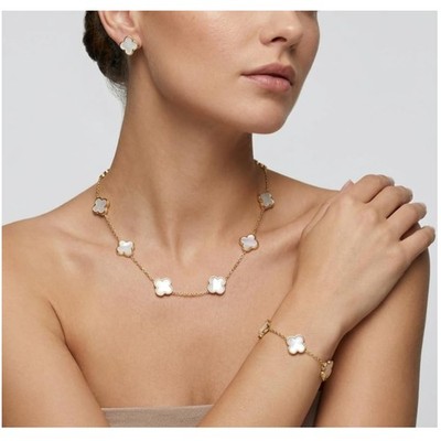 Lucky Clover Choker Necklace 18K Gold Plated/-