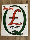 New ListingVINTAGE 1940s-1950s STERLING QUALITY GASOLINE PORCELAIN 4 COLOR GAS PUMP SIGN