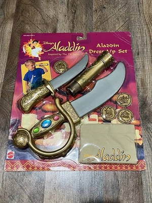 Vintage Disney Aladdin Anzieh Set Spielzeug Spiel Schwert von Mattel 90er Neu aus altem Lagerbestand - Bild 1 von 4
