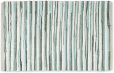 Chindi Home Collection Cotton Handwoven Slim Stripe Area Rag Rug, 2X3', Aqua