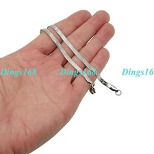 Unisex 18K White Gold Filled 24 inch 5mm wide Italian Flat Snake Chain Necklace