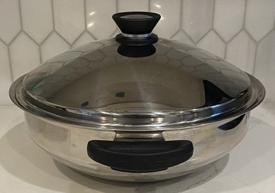 AMWAY QUEEN Wok Skillet Pan 18-8 Multi-Ply Stainless Steel 12